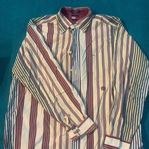 Tommy Hilfiger Button Down Striped Dress Shirt L